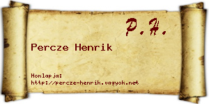 Percze Henrik névjegykártya